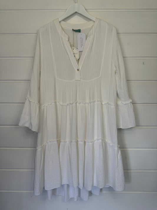 Moment White Cheesecloth Dress - One Size
