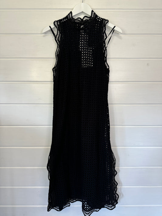 Iro Black Broderie Anglaise Dress - Size 8/10